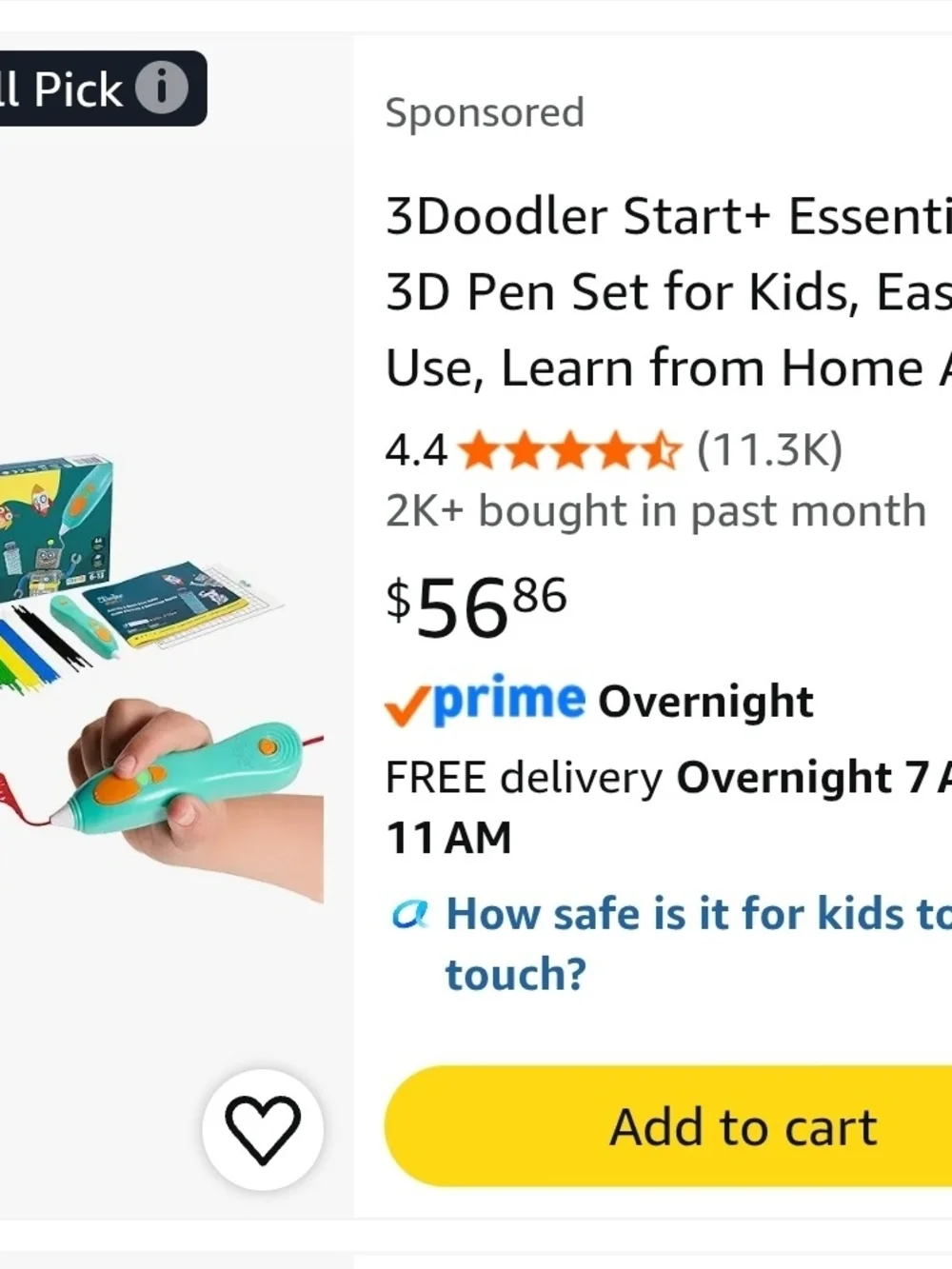 3Doodler Start+ 3D Drawing Pen Kit - Teal with Multicolor Filaments